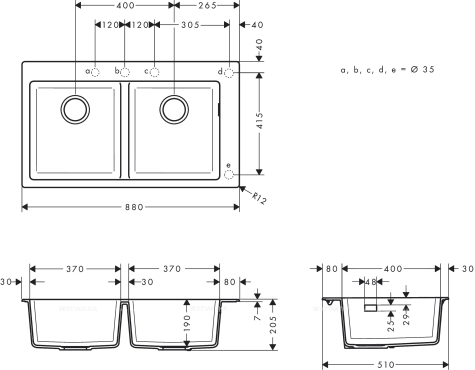 Кухонная мойка Hansgrohe S510-F770 43316380, cерый бетон - 2 изображение