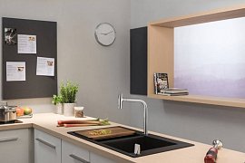 Смеситель Hansgrohe Metris Select M71 73818670 для кухни, черный матовый