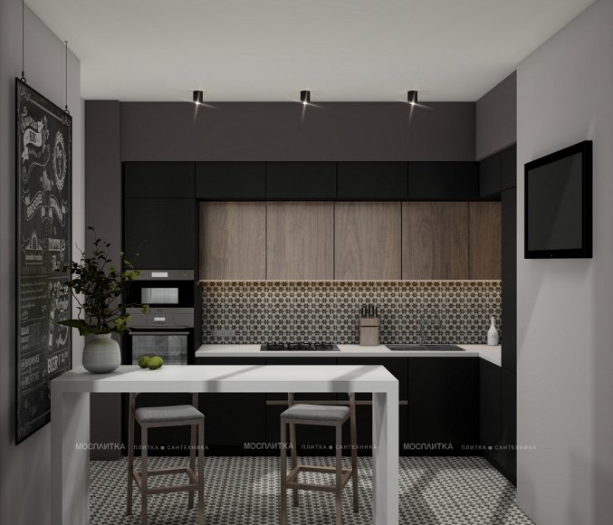 Дизайн Кухня в стиле Современный в сером цвете №13022