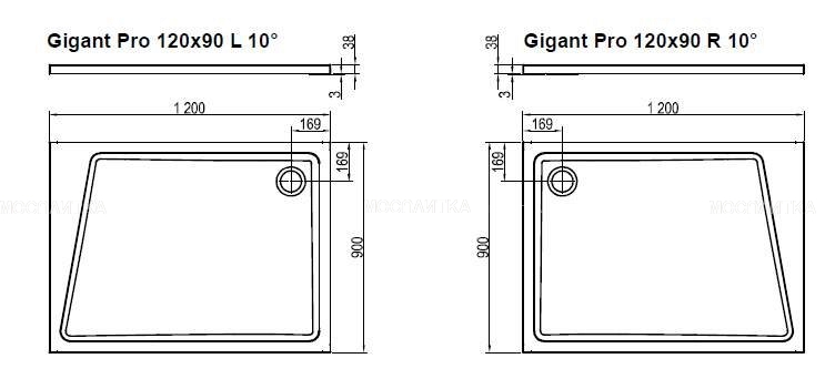 Душевой поддон Ravak Gigant Pro 120x90см левый XA05G70101L, белый - изображение 4