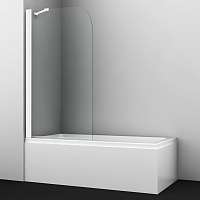 Шторка для ванны Wasserkraft Leine 80х140 см 35P01-80WHITE Fixed профиль белый, стекло прозрачное1