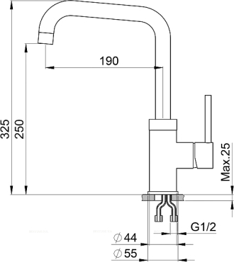 Смеситель Granula GR-0041 для кухонной мойки, шварц - 2 изображение