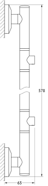 Штанга FBS Standard STA 074 двухпозиционная длина 58 см - 2 изображение
