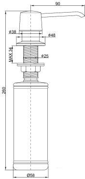 Дозатор Paulmark Sauber D001-401 для жидкого мыла, антрацит - 3 изображение