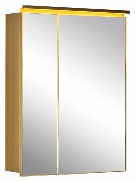 Зеркальный шкаф De Aqua Алюминиум 60 золото, фацет
