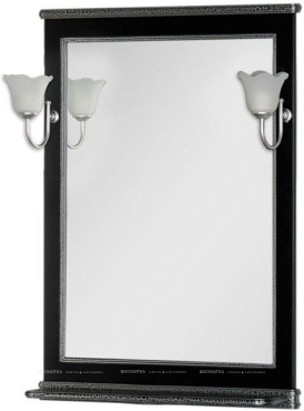 Зеркало Aquanet Валенса 70 00180298 черный краколет / серебро - 4 изображение
