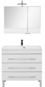 Комплект мебели для ванной Aquanet Верона 90 белый напольный 3 ящика - 2 изображение