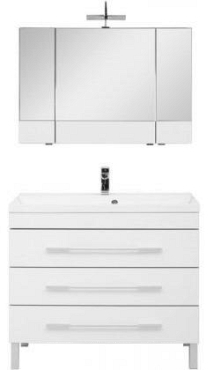 Комплект мебели для ванной Aquanet Верона 100 белый 3 ящика - 2 изображение