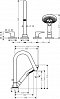 Смеситель Axor Citterio M для ванны с душем 34454330 черный/хром - изображение 2