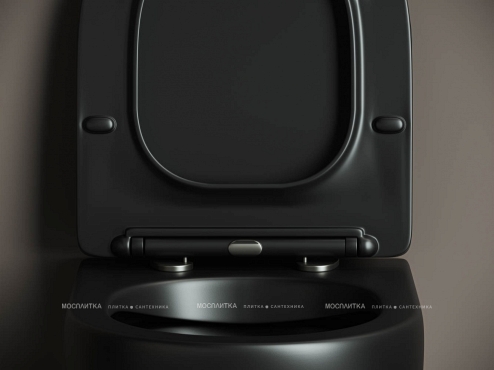 Комплект подвесной безободковый унитаз Ceramica Nova Metropol Rimless с крышкой-сиденьем CN4002MB, черный матовый + инсталляция Geberit Duofix Sigma Plattenbau 111.362.00.5 - 8 изображение