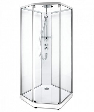 Душевая кабина IDO Showerama 10-5 Comfort 558.206.310 80x90 см стекло прозрачное задние стенки прозрачные профиль алюминий