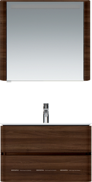Зеркальный шкаф Am.Pm Sensation M30MCR0801NF, цвет - орех, с подсветкой, правый, 80 см - 4 изображение