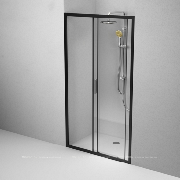 Душевая дверь Am.Pm Gem W90G-110-1-195BT 110 см,стекло прозрачное, профиль черный матовый - 6 изображение