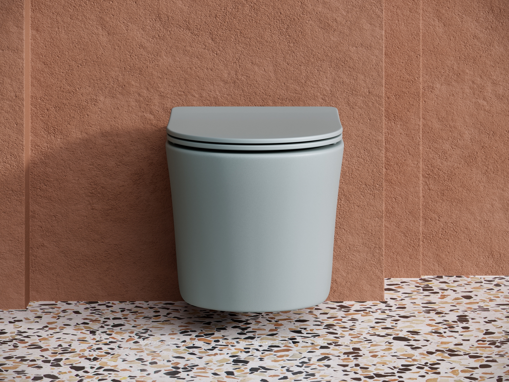 Комплект подвесной безободковый унитаз Ceramica Nova Balearica CN6000MH Антрацит матовый с сиденьем Микролифт + инсталляция Creto Standart 1.0 - изображение 2