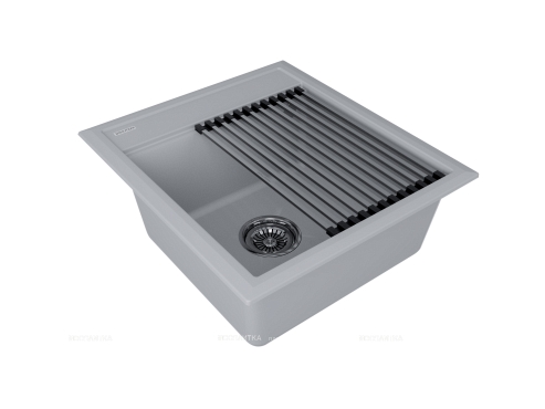 Мойка кухонная Paulmark Stepia PM114651-GRS серый дым - 3 изображение