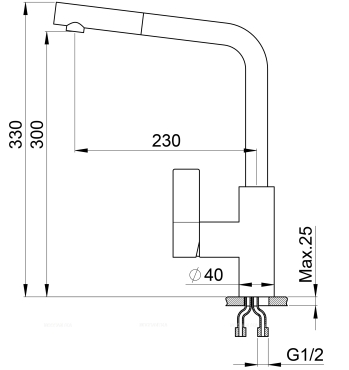 Смеситель Granula GR-2502 для кухонной мойки, пирит - 2 изображение