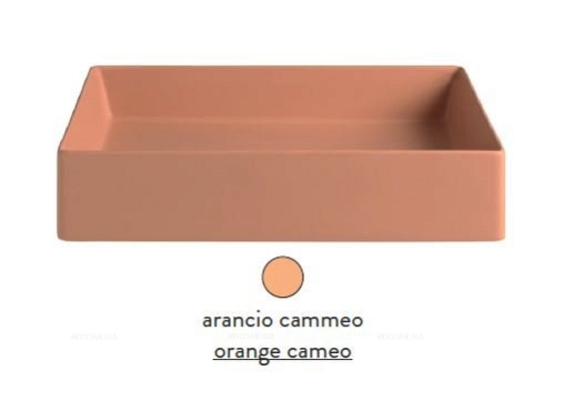 Раковина ArtCeram Scalino SCL003 13; 00 накладная - arancio cammeo (оранжевая камео) 60х38х12 см - 2 изображение