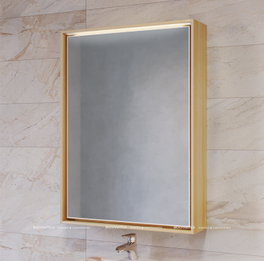 Зеркальный шкаф Raval Frame Fra.03.60/W-DS, 60 см, с подсветкой, дуб сонома - 4 изображение