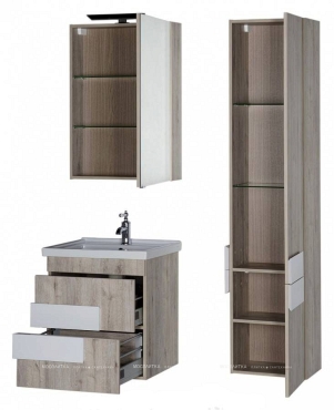 Комплект мебели для ванной Aquanet Мадейра 60 дуб кантри - 6 изображение
