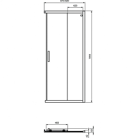 Реверсивная панель-дверь 90 см Ideal Standard CONNECT 2 Corner Square/Rectangular K9261V3