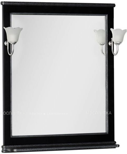 Зеркало Aquanet Валенса 80 00180299 черный краколет / серебро - изображение 2