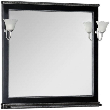Зеркало Aquanet Валенса 100 00180297 черный краколет / серебро - 2 изображение