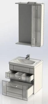Комплект мебели для ванной Aquanet Рондо 60 2 ящика белый - 10 изображение