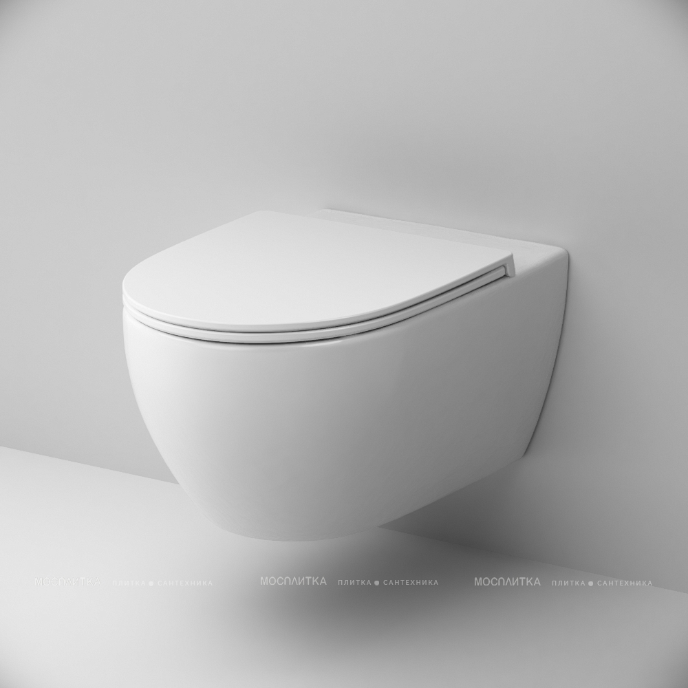 Комплект подвесной безободковый унитаз Am.Pm Awe C111700WH белый + инсталляция Geberit Duofix 458.125.21.1 с кнопкой смыва хром - изображение 4