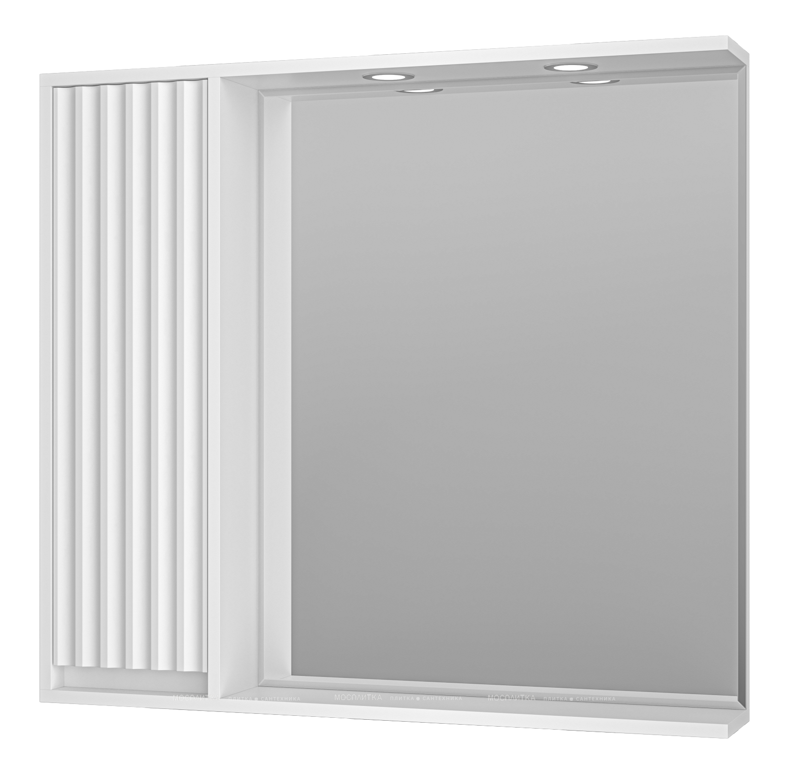 Зеркальный шкаф Brevita Balaton 90 см BAL-04090-01-Л левый, с подсветкой, белый - изображение 2