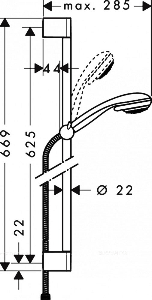 Душевой гарнитур Hansgrohe Crometta 85 Vario 27763 - изображение 6