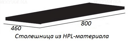 Столешница Cezares Cadro 80 см CADRO-80-HPL-NRM nero magma - изображение 2