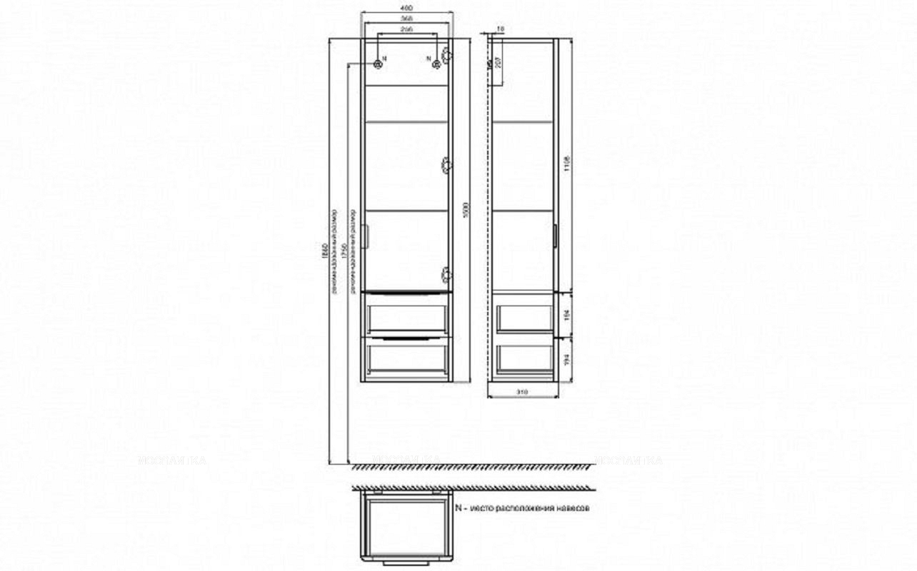 Шкаф-пенал Iddis Calipso 400 подвесной CAL4000i97 - изображение 4