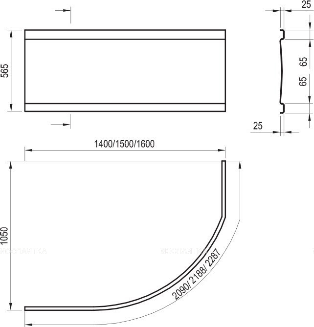 Фронтальный экран Ravak A для ванны ROSA 140 L,Rсм, белый - изображение 3