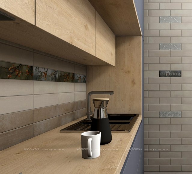 Дизайн Кухня-гостиная в стиле Лофт в бежевом цвете №13069 - 5 изображение