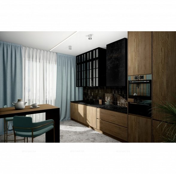 Дизайн Кухня-гостиная в стиле Современный в сером цвете №12876 - 7 изображение