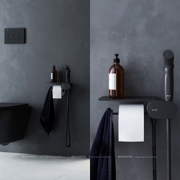 Гигиенический душ Am.Pm Like F0202622 со смесителем, черный - 5 изображение