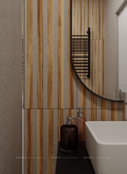 Дизайн Ванная в стиле Современный в сером цвете №13150 - 6 изображение