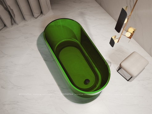 Ванна из полиэфирной смолы 170х80 Abber Kristall AT9706Emerald зеленая - 4 изображение