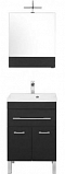 Комплект мебели для ванной Aquanet Верона 58 1 ящ 2 дв черный зеркало камерино - 2 изображение