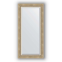 Зеркало в багетной раме Evoform Exclusive BY 1142 53 x 113 см, состаренное серебро с плетением