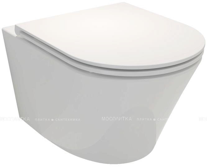 Комплект подвесной безободковый унитаз Jacob Delafon Rodin+ EDY102-00 белый + инсталляция Geberit Duofix Delta 458.124.21.1 3 в 1 с кнопкой смыва - изображение 2
