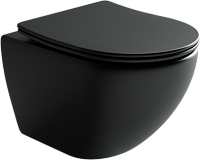 Унитаз подвесной Ceramica Nova Metropol Rimless с крышкой-сиденьем CN4002MB, черный матовый1