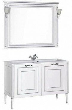 Комплект мебели для ванной Aquanet Паола 120 белый патина серебро