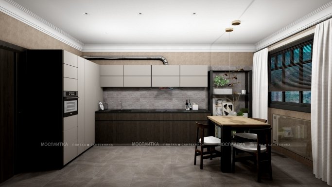 Дизайн Кухня в стиле Современный в сером цвете №12807