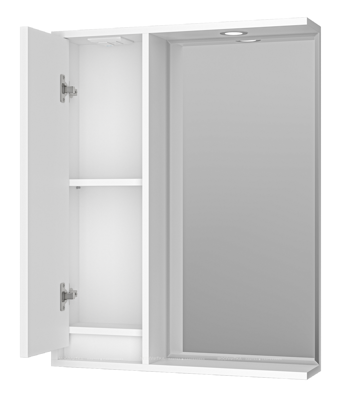 Зеркальный шкаф Brevita Balaton 65 см BAL-04065-01-Л левый, с подсветкой, белый - изображение 4