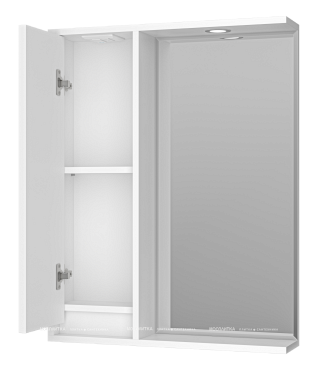 Зеркальный шкаф Brevita Balaton 65 см BAL-04065-01-Л левый, с подсветкой, белый - 4 изображение