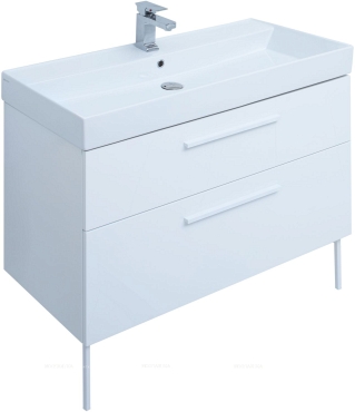 Комплект мебели для ванной Aquanet Nova 100 см 249922, белый - 7 изображение