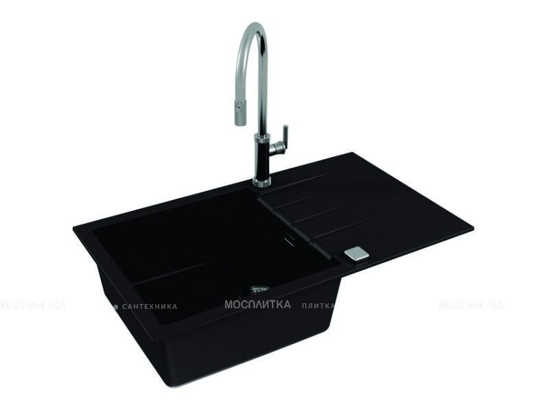 Кухонная мойка Alveus Cadit 40 Granital 1132031 черная в комплекте с сифоном - изображение 2