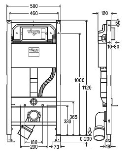 Система инсталляции для подвесного унитаза Viega Prevista Dry 771980