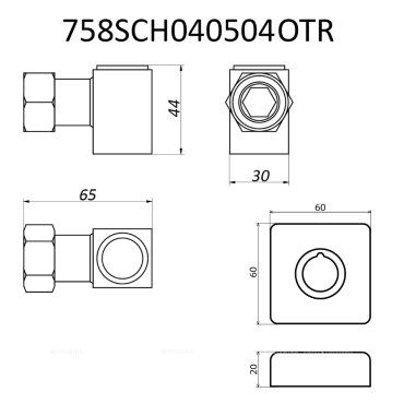 Комплект подключения для полотенцесушителя Маргроид 758SCH040504OTR хром - 2 изображение